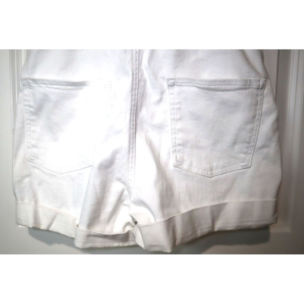GAP Denim Womens Optic White Cuffed Hem Shortall Overalls Size XS Extra Small - Picture 10 of 16